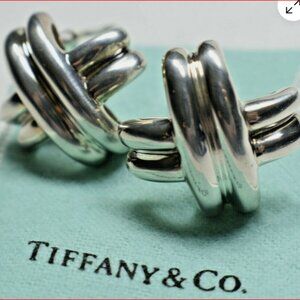 Tiffany & Co Graffitti Signature X Paloma Picasso Sterling Silver Earrings Rare